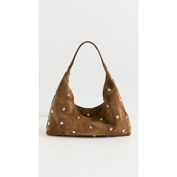 Women's The Mylie Shoulder Bag in Studded Suede - Picture 2 of 5
